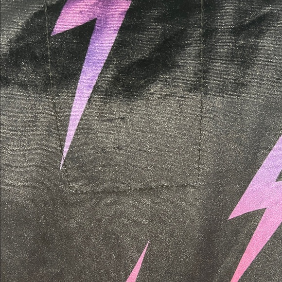 Aviator Nation Black Velvet Sweatshirt With Neon Colored Lightning Bolts - Picture 4 of 10